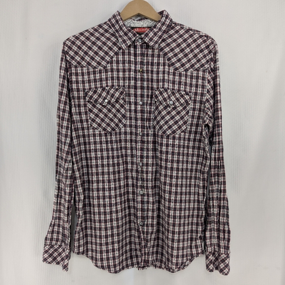 Mambo Australia Red Plaid Western Button Down Shirt - Medium - Picture 2 of 9
